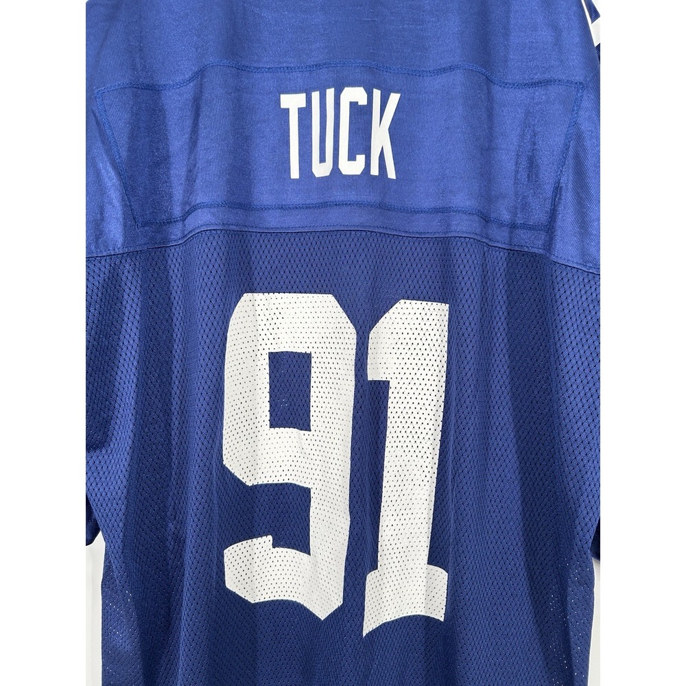 Justin Tuck New York Giants Reebok On Field Jersey Blue #91 Football Mens 2XL - Picture 6 of 10